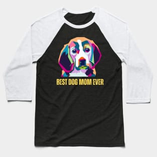 Geometric Best Dog Mom Ever Abstract Colorful Baseball T-Shirt